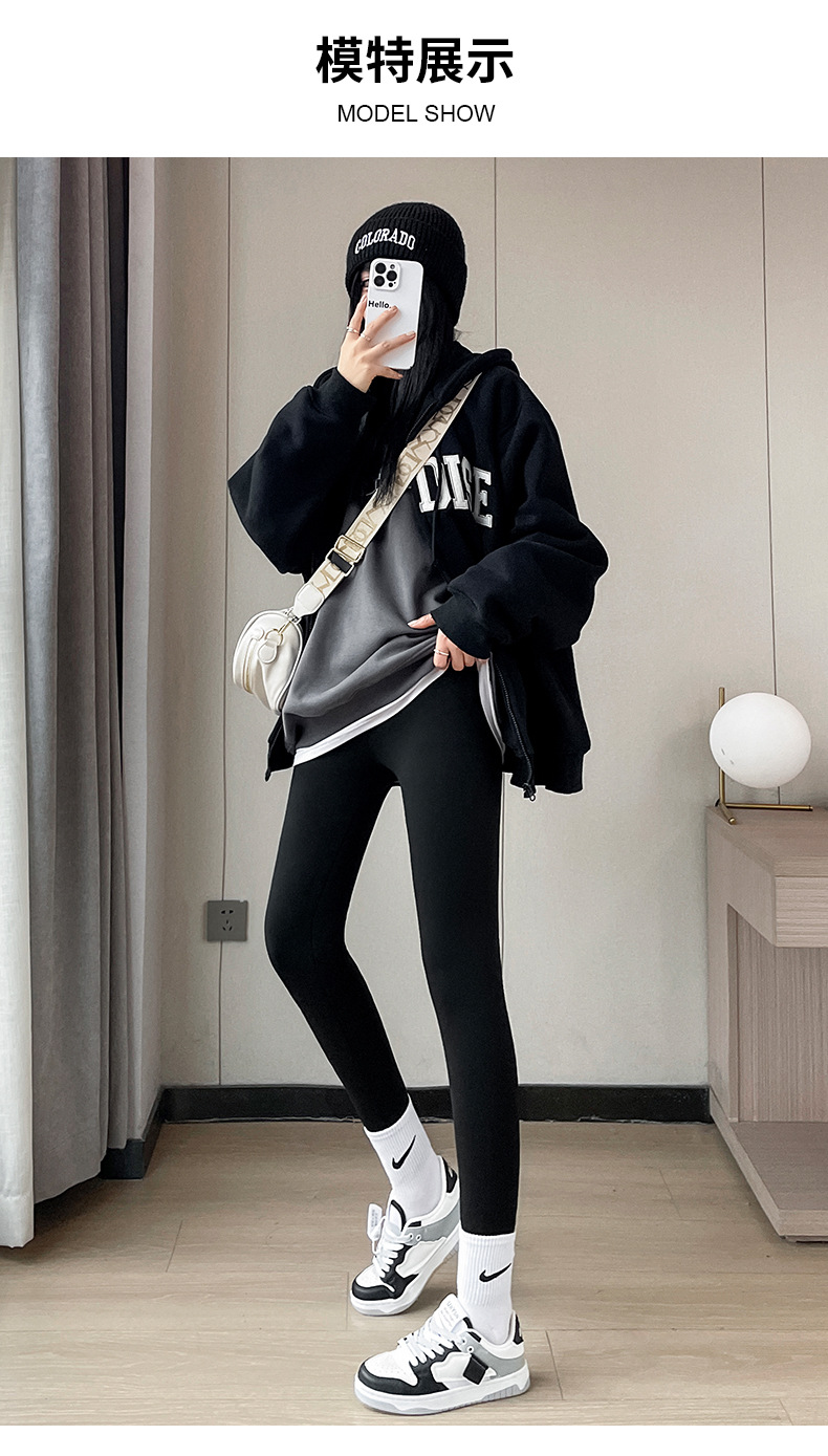 【抗寒-30℃】厚实棉密抗寒蓄热芭比裤特厚云朵绒紧实收腹立体塑性秋冬打底裤高回弹面料内置提臀带鲨鱼裤(图16)