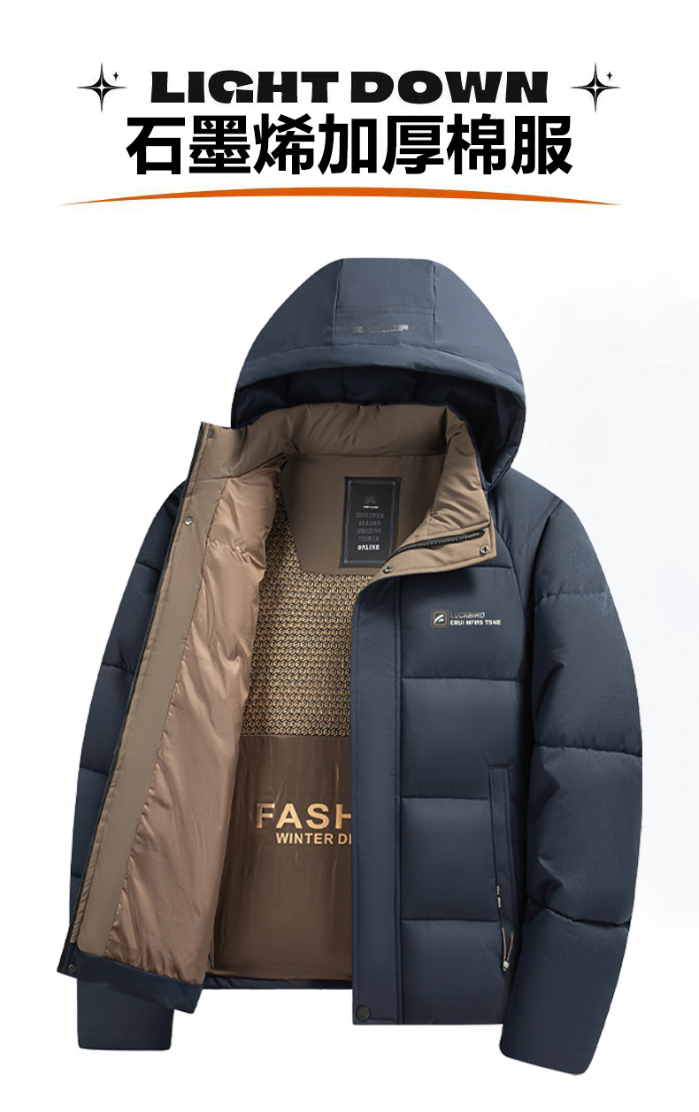 【防风拒水 速热循环】抗皱垂顺石墨烯加绒加厚棉服(图1)