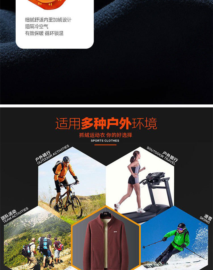【保暖透气 循环锁温】秋冬宽松加绒加厚夹克休闲保暖抓绒外套开衫(图5)