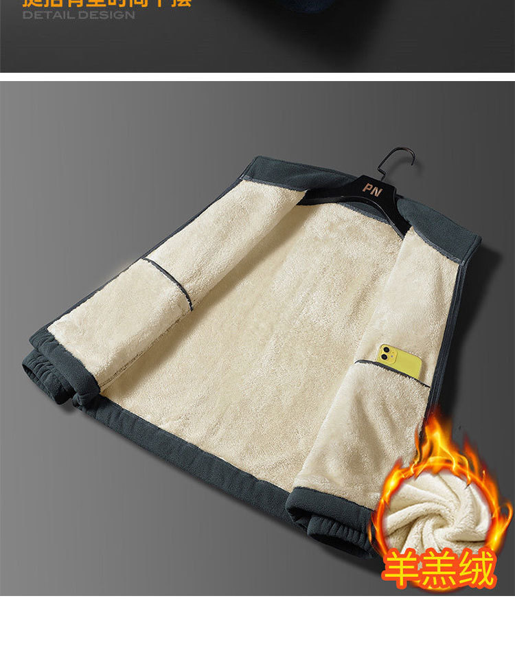 【保暖透气 循环锁温】秋冬宽松加绒加厚夹克休闲保暖抓绒外套开衫(图15)