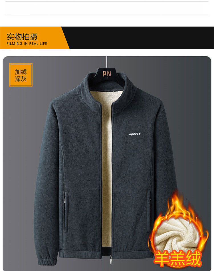 【保暖透气 循环锁温】秋冬宽松加绒加厚夹克休闲保暖抓绒外套开衫(图9)