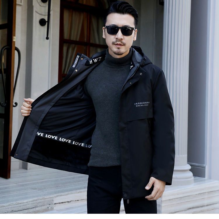 【甄选选材 亲肤柔软】2024冬季高档黄金内胆可拆卸中长款新款派克服男士保暖休闲外套(图13)