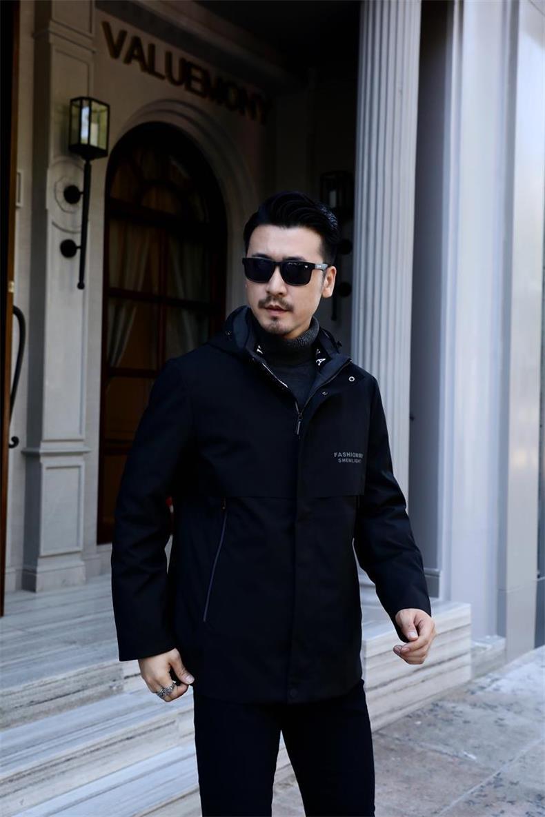 【甄选选材 亲肤柔软】2024冬季高档黄金内胆可拆卸中长款新款派克服男士保暖休闲外套(图7)