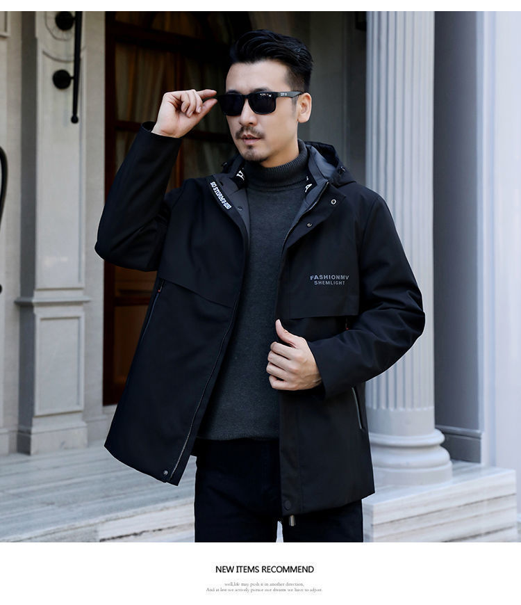 【甄选选材 亲肤柔软】2024冬季高档黄金内胆可拆卸中长款新款派克服男士保暖休闲外套(图6)