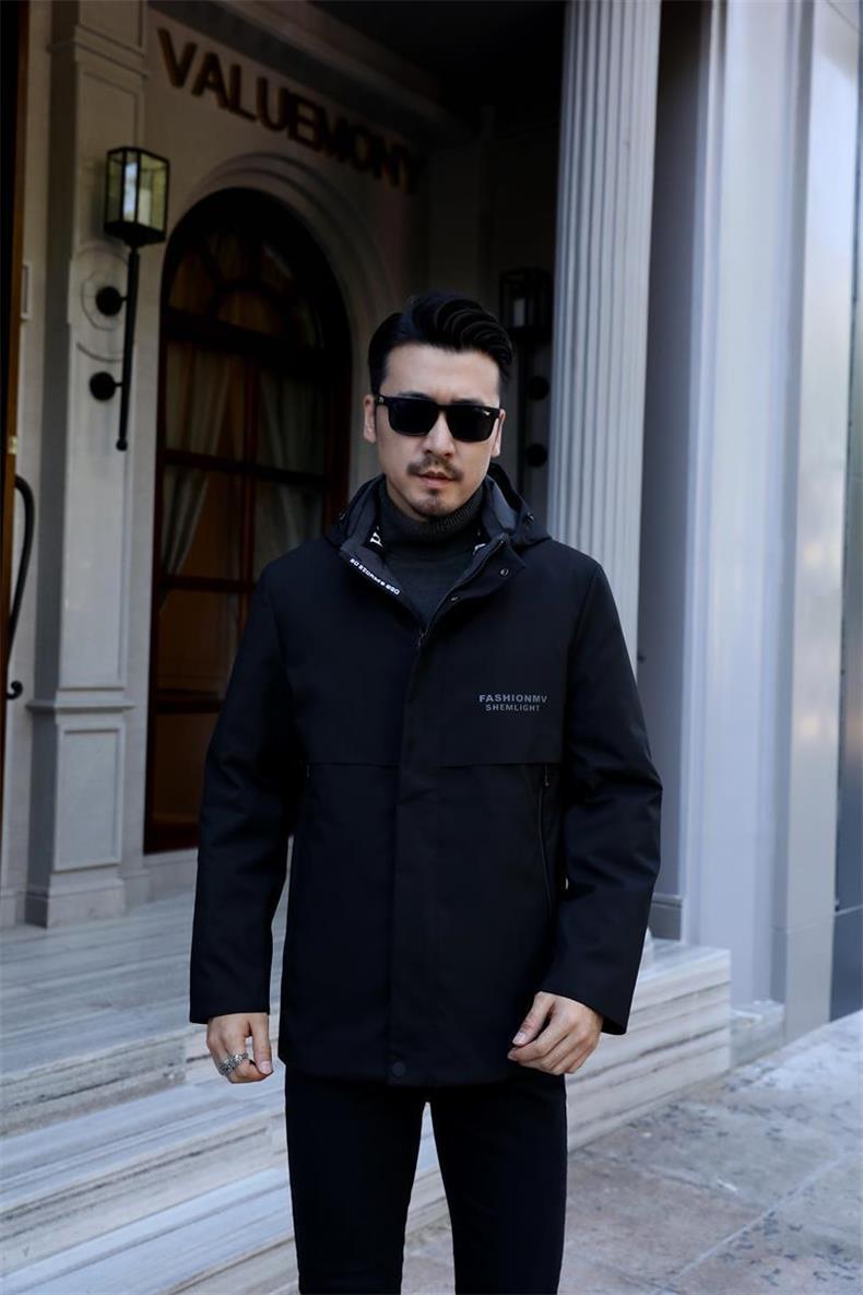 【甄选选材 亲肤柔软】2024冬季高档黄金内胆可拆卸中长款新款派克服男士保暖休闲外套(图9)