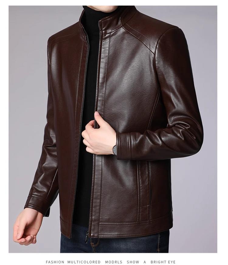 【加绒加厚】柔软耐穿耐磨防风保暖皮夹克(图13)