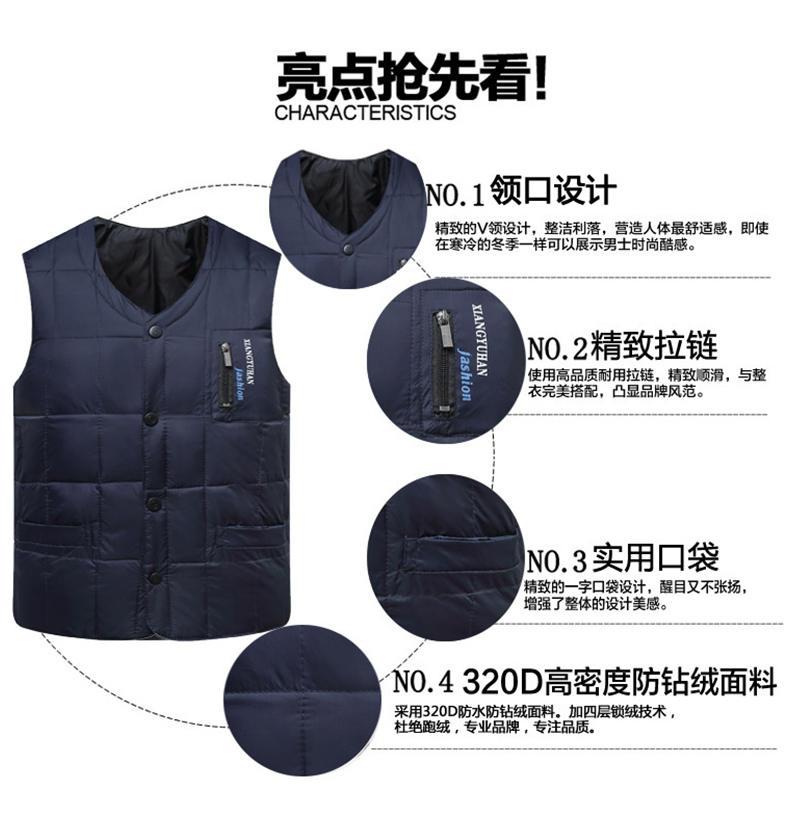 【85%自鸭绒】中老年冬季防寒保暖羽绒马甲(图3)