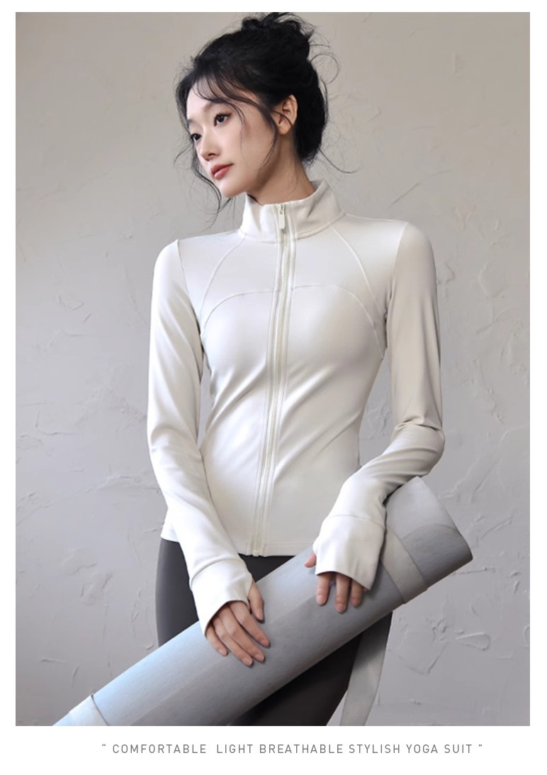 【高级质感 舒适亲肤】lulu瑜伽服上衣高级女长袖速干运动户外健身服套装(图4)