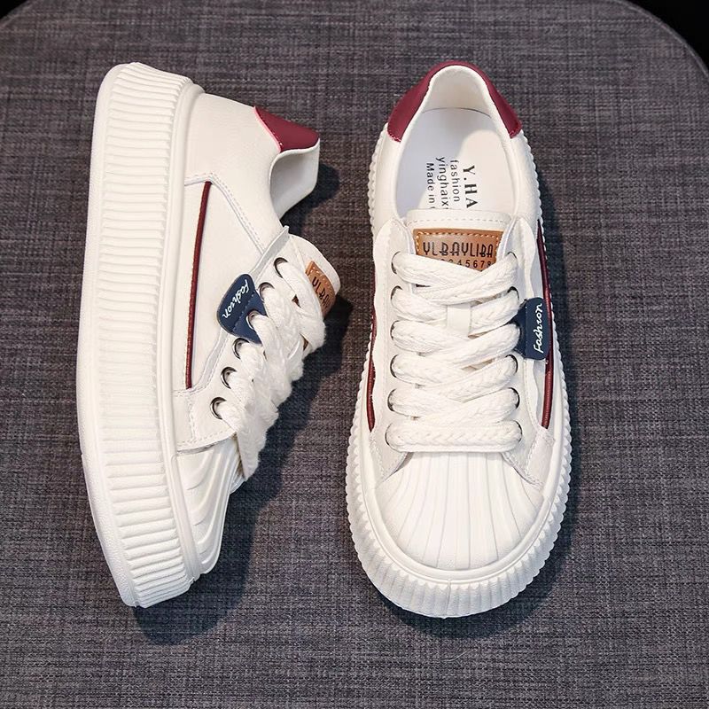 【4CM增高 防滑耐磨】超纤面料舒适内里新款皮面小白鞋(图4)