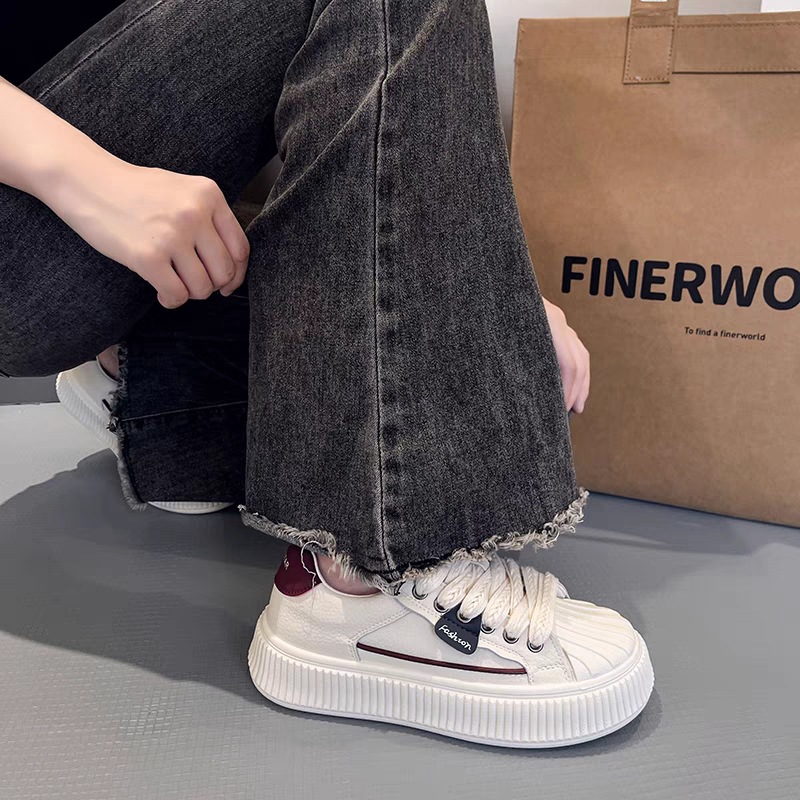 【4CM增高 防滑耐磨】超纤面料舒适内里新款皮面小白鞋(图10)